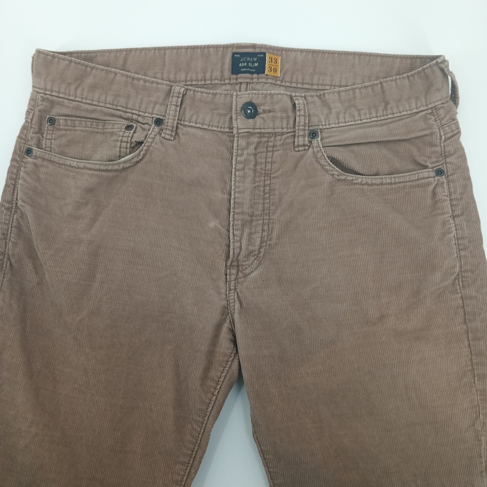 J.Crew 484 Slim Corduroy Pants Mens 33x30 (measures 34x30) Brown Casual Chino